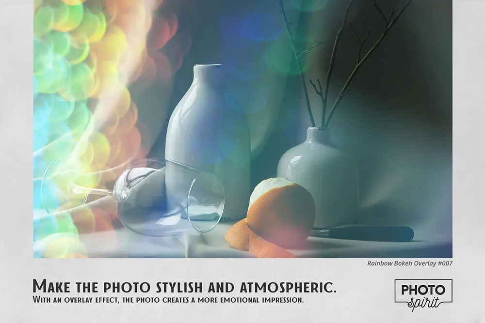 彩虹散景照片叠层JPG图片素材