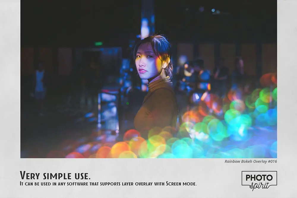 彩虹散景照片叠层JPG图片素材