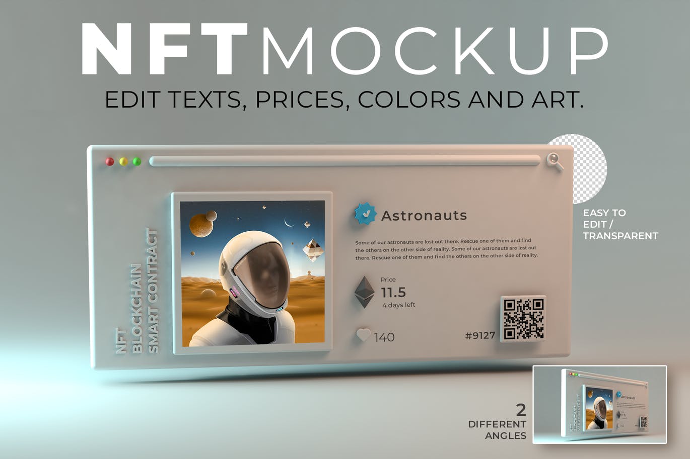 NFT窗口选项卡模拟场景PSD样机