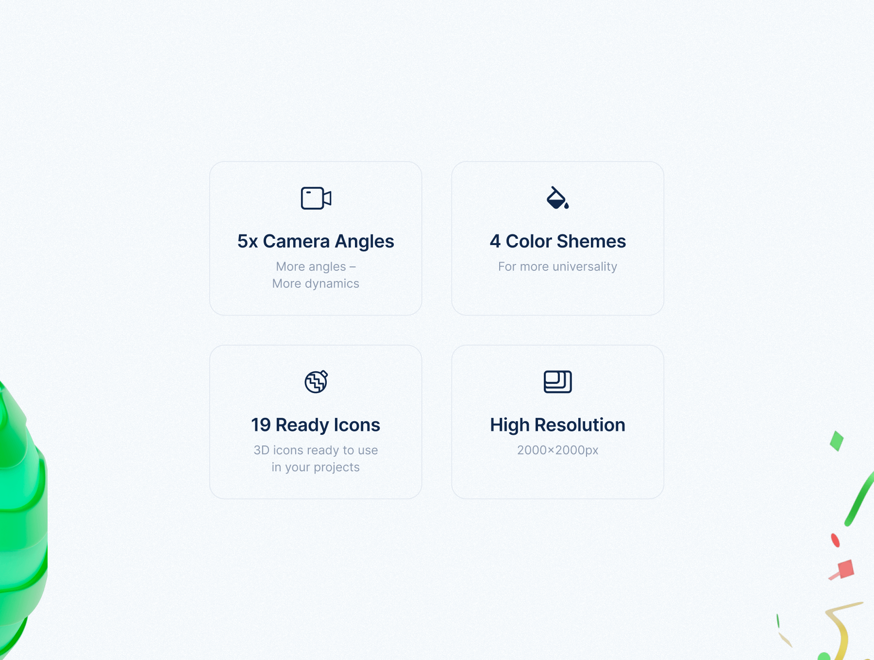 19个圣诞主题红绿清爽3D图标(Blender)