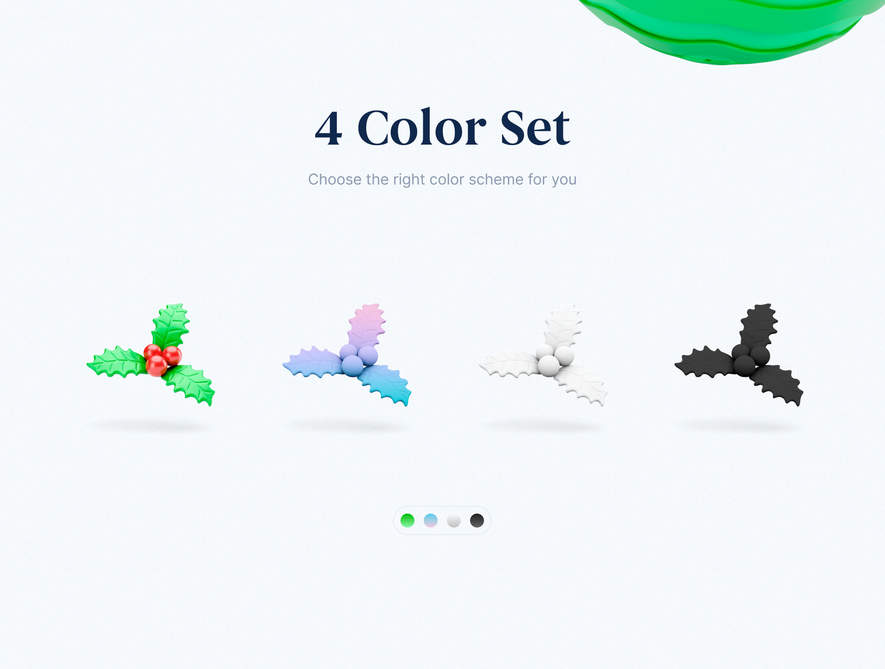 19个圣诞主题红绿清爽3D图标(Blender)