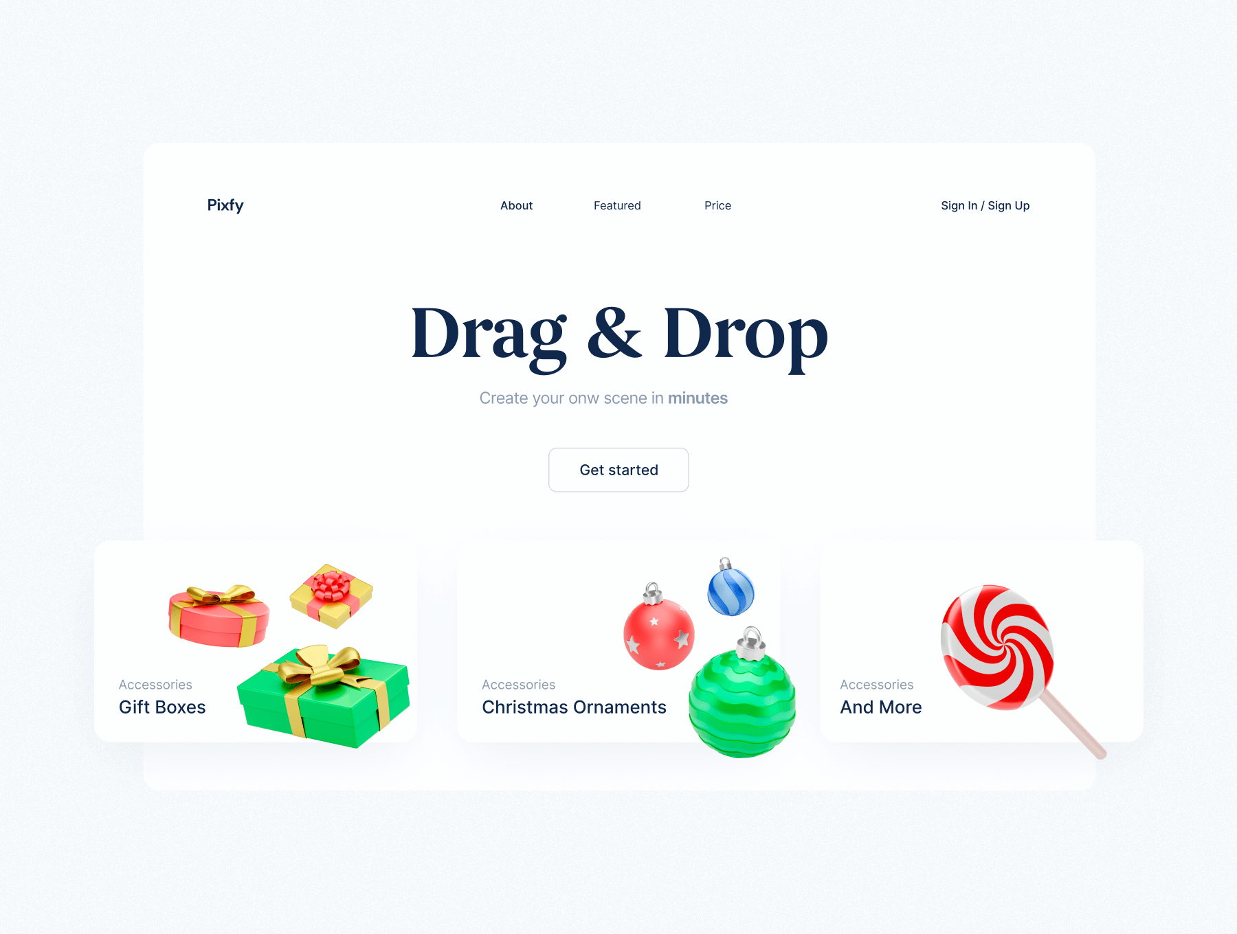 19个圣诞主题红绿清爽3D图标(Blender)