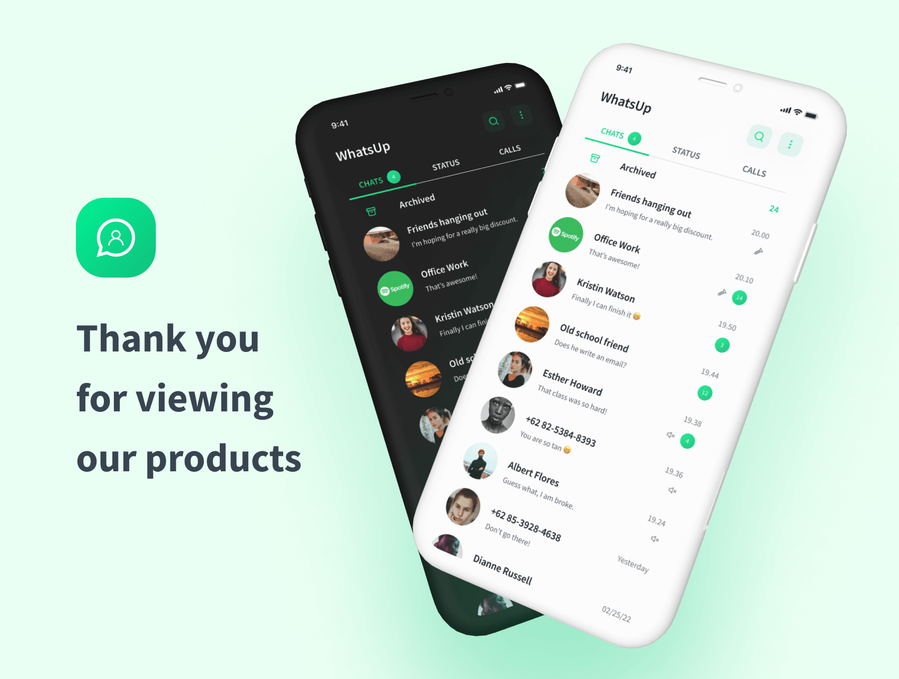 160个绿色清新聊天应用APP UI界面包