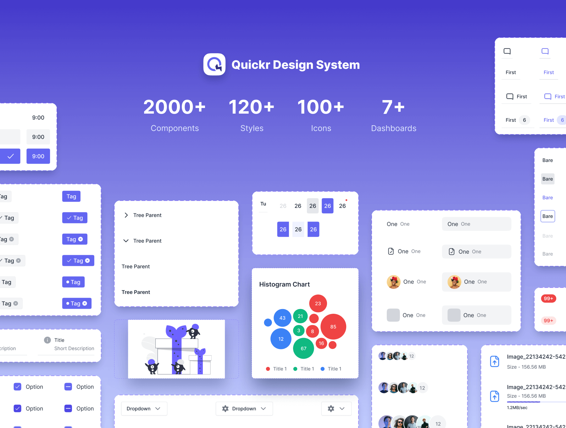 紫色后台管理设计必备UI组件库素材包