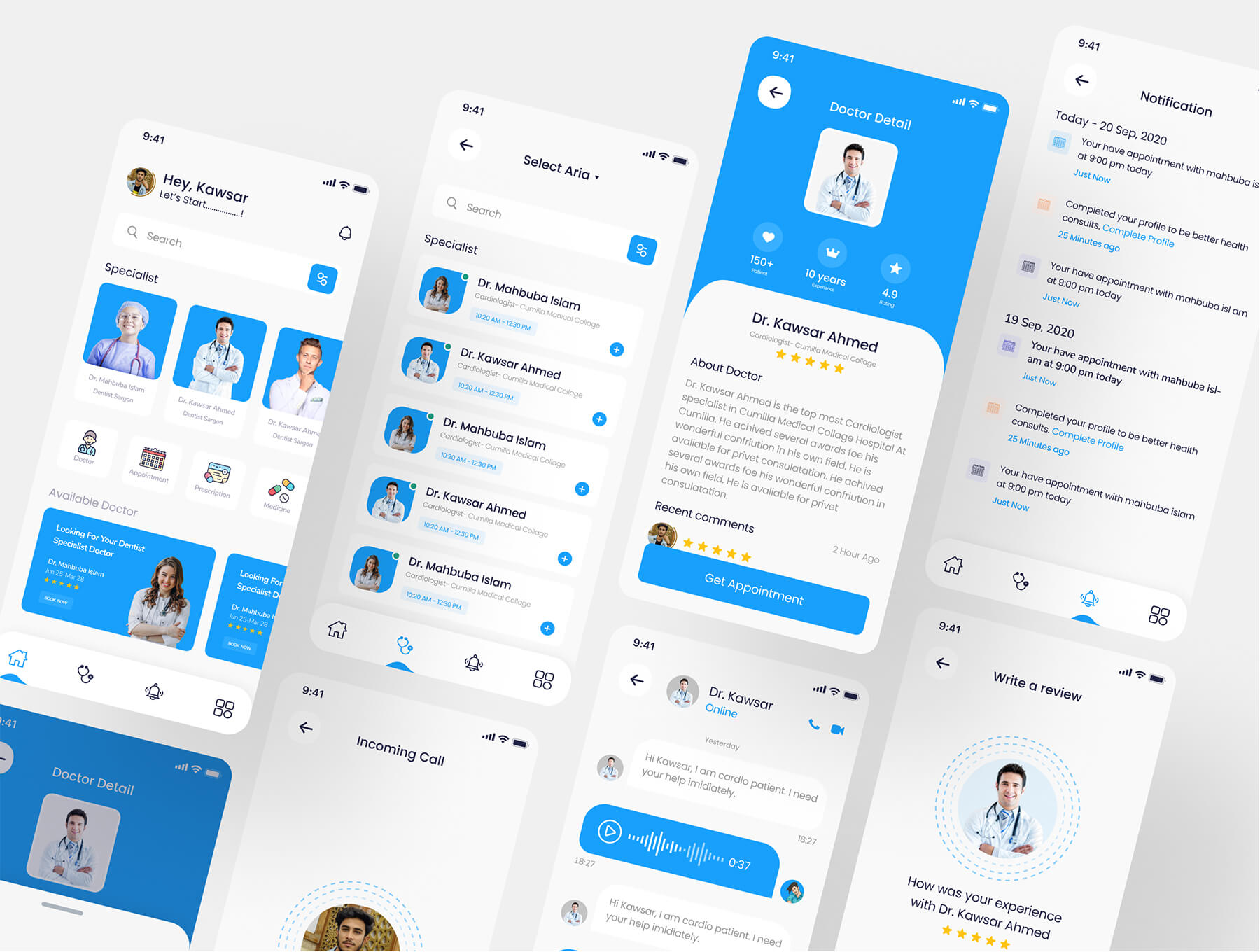 医疗APP UI界面怎么做?这30个医生预约APP界面请收下