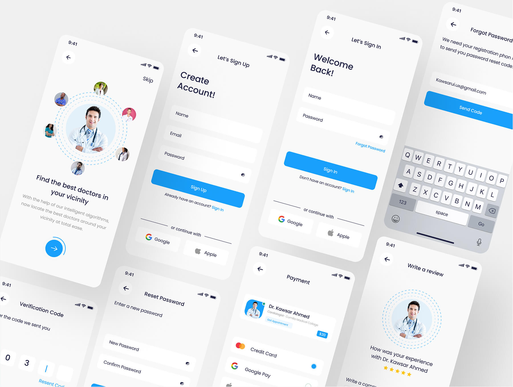 医疗APP UI界面怎么做?这30个医生预约APP界面请收下