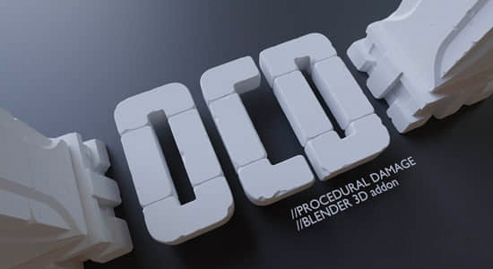 Blender插件-快速破坏损伤模型工具 OCD (One Click Damage) V1.3.2