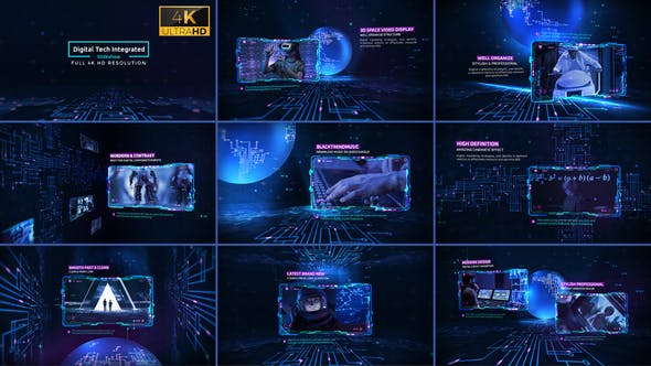 AE模板-未来数字科技全息投影展示介绍动画