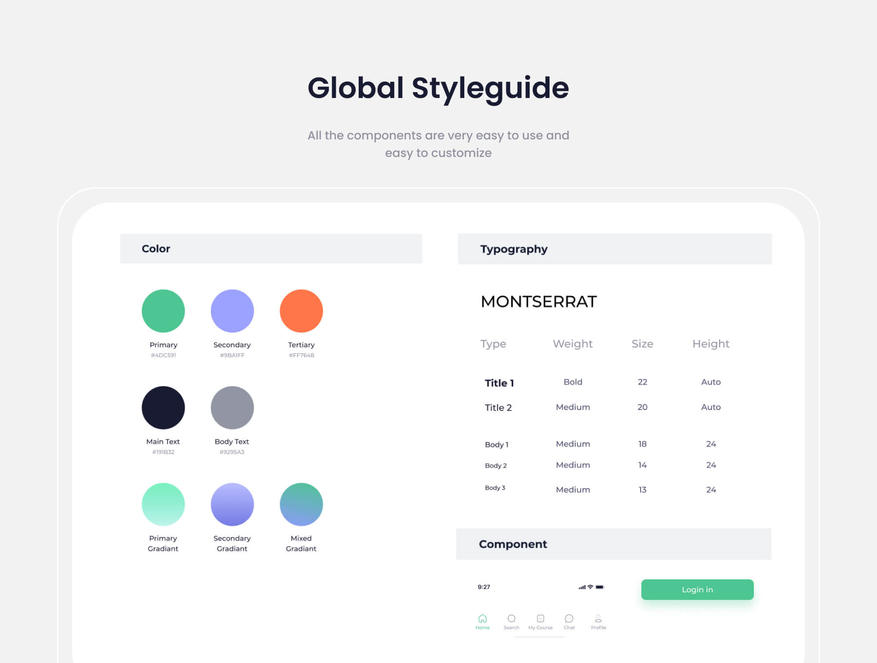40个绿色在线教育移动APP UI界面素材