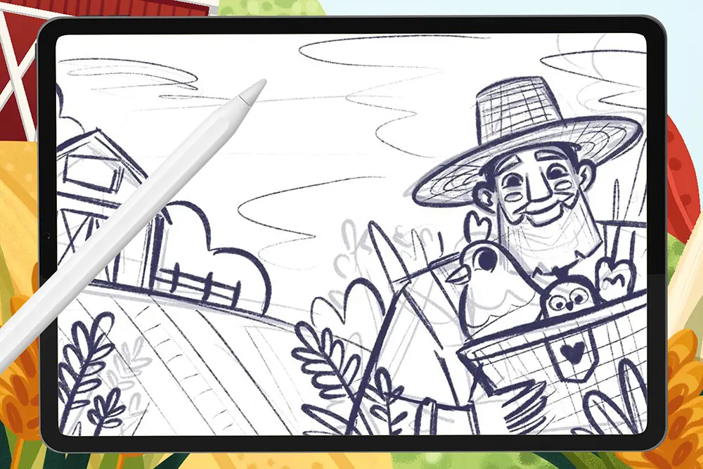 适用于农场主题的绘画Procreate笔刷素材