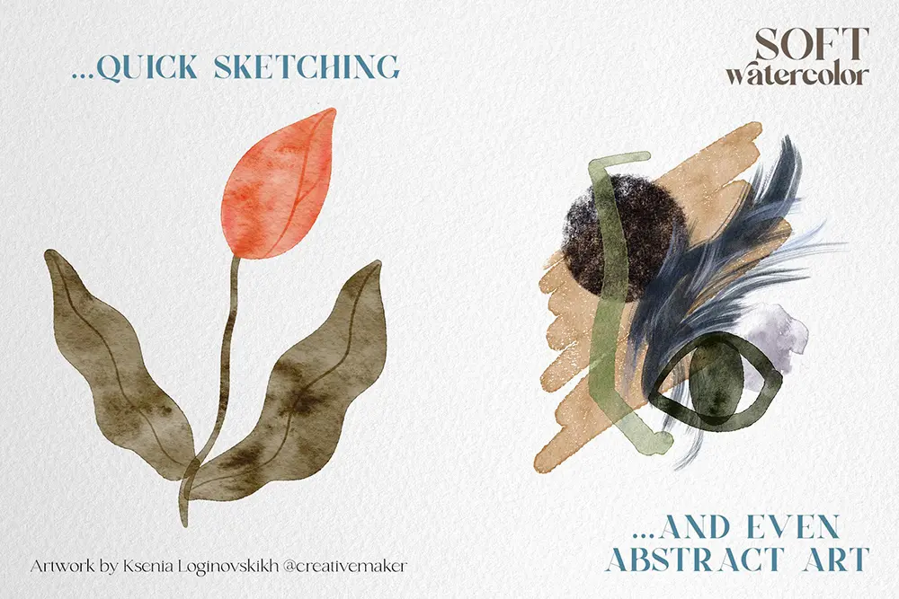 水墨风格插画怎么画起来快？试试这套软水彩Procreate笔刷吧