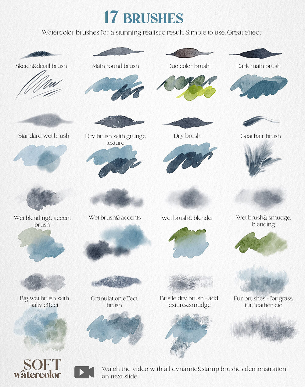 水墨风格插画怎么画起来快？试试这套软水彩Procreate笔刷吧