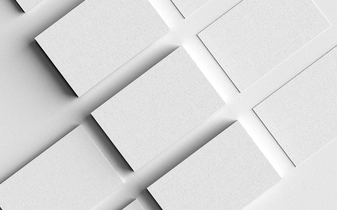 蓝色逼真带高级纹理效果的名片PSD样机素材