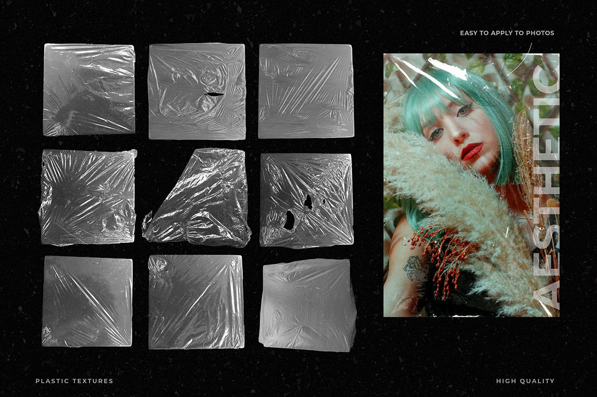 一套逼真的塑料质感背景纹理图片素材包