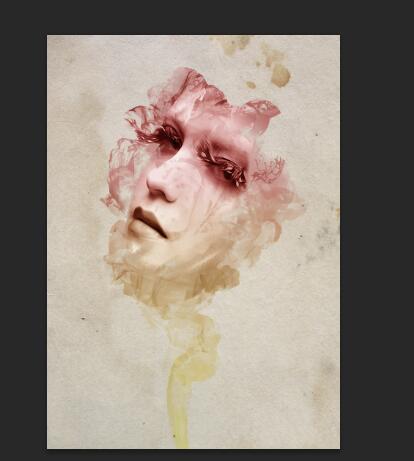 PS设计复古烟雾效果人像海报