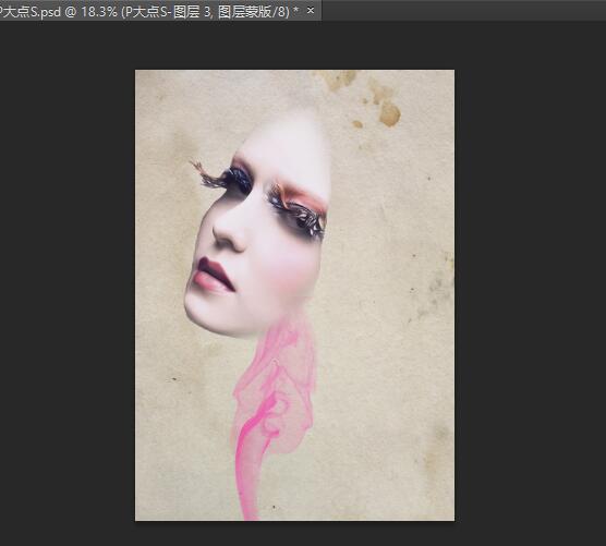 PS设计复古烟雾效果人像海报