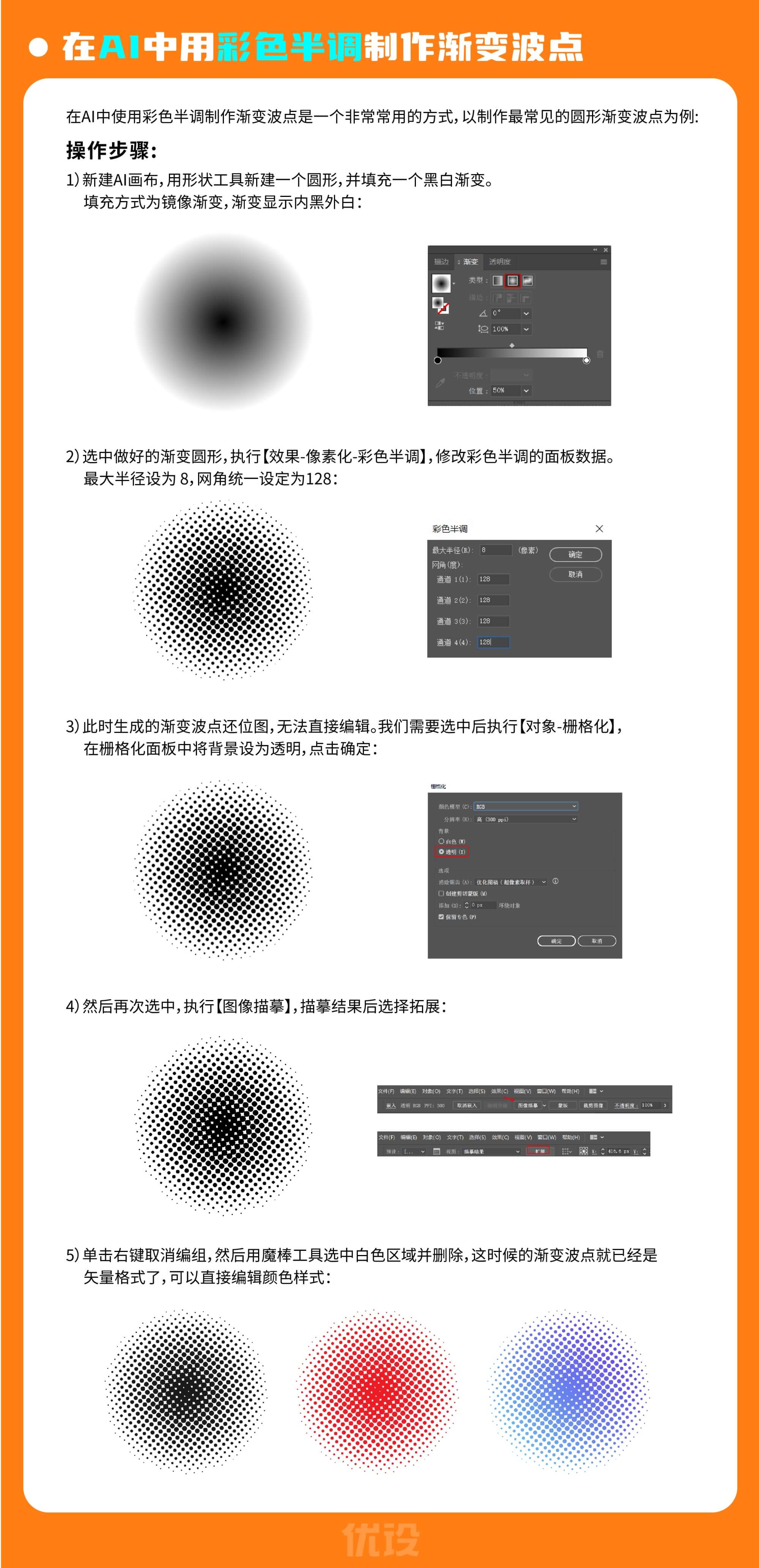 渐变波点怎么做?为你总结了3种超快设计方法(附原理解析)