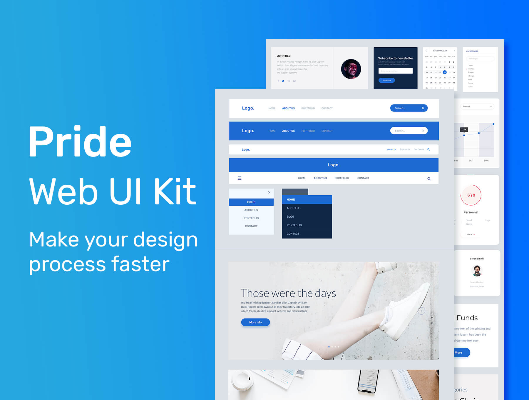 一套蓝色简洁品质风WEB电子商务界面