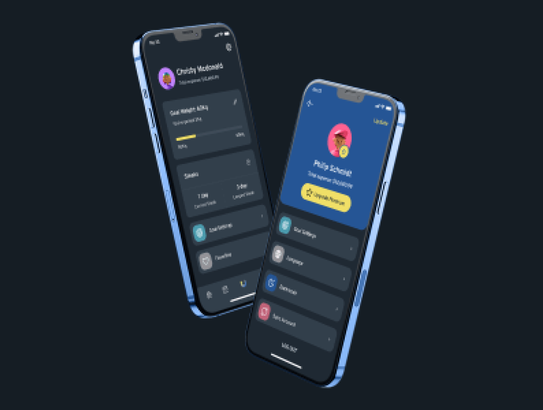 一套适合多领域的超酷暗黑风格APP UI界面