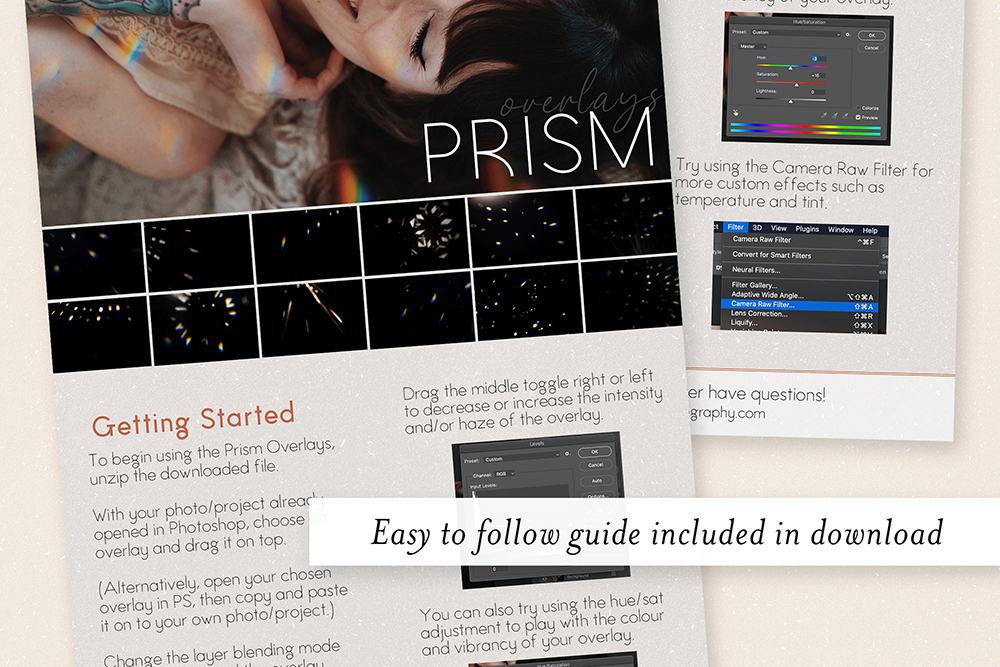 棱镜彩虹光照片叠层图片素材