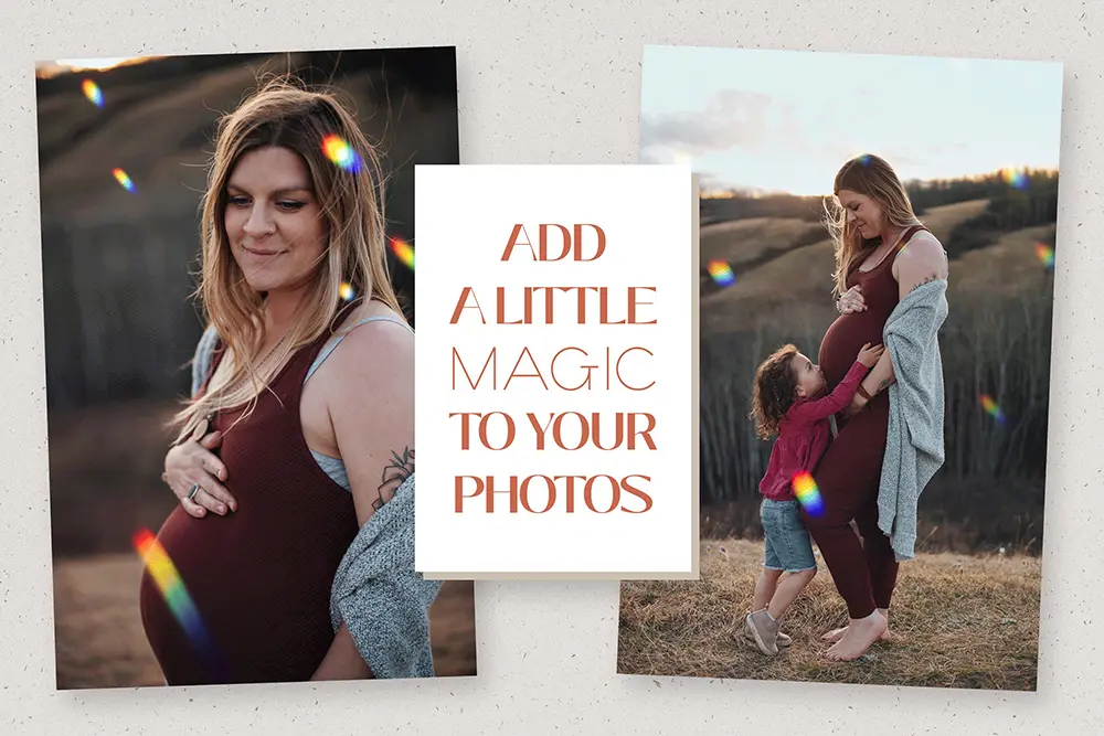 棱镜彩虹光照片叠层图片素材