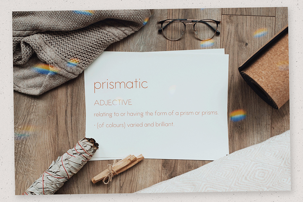 棱镜彩虹光照片叠层图片素材