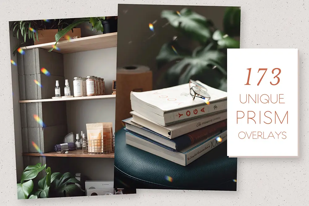 棱镜彩虹光照片叠层图片素材