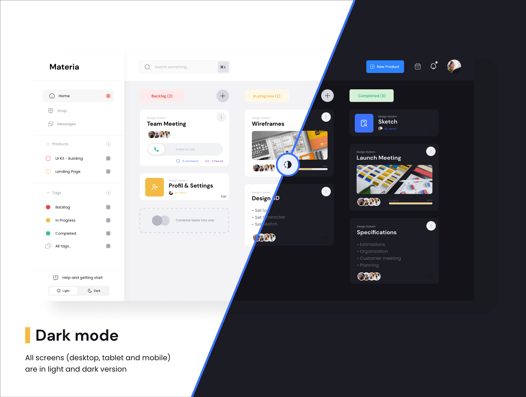 146个蓝色带有设计语言系统的UI界面