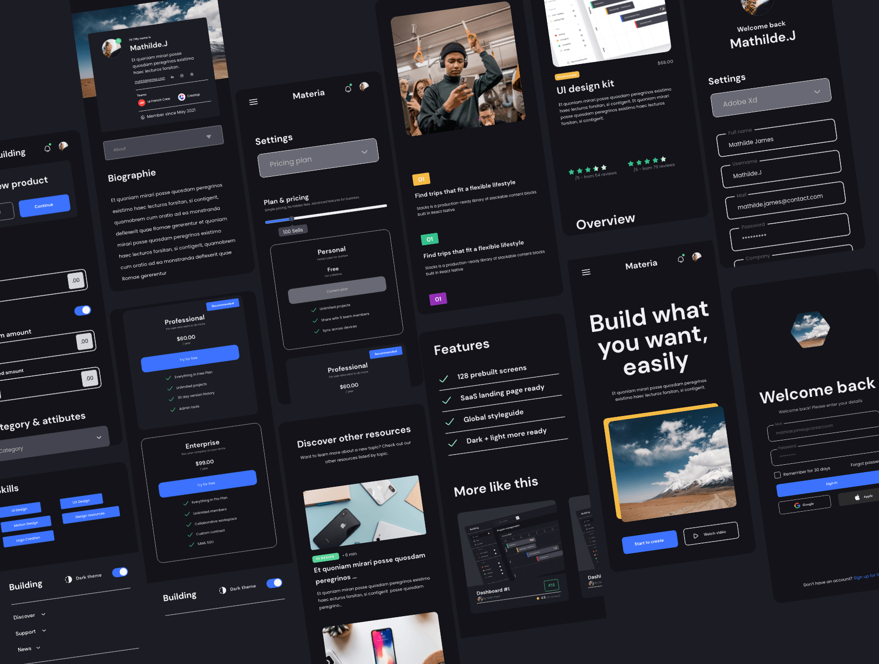 146个蓝色带有设计语言系统的UI界面