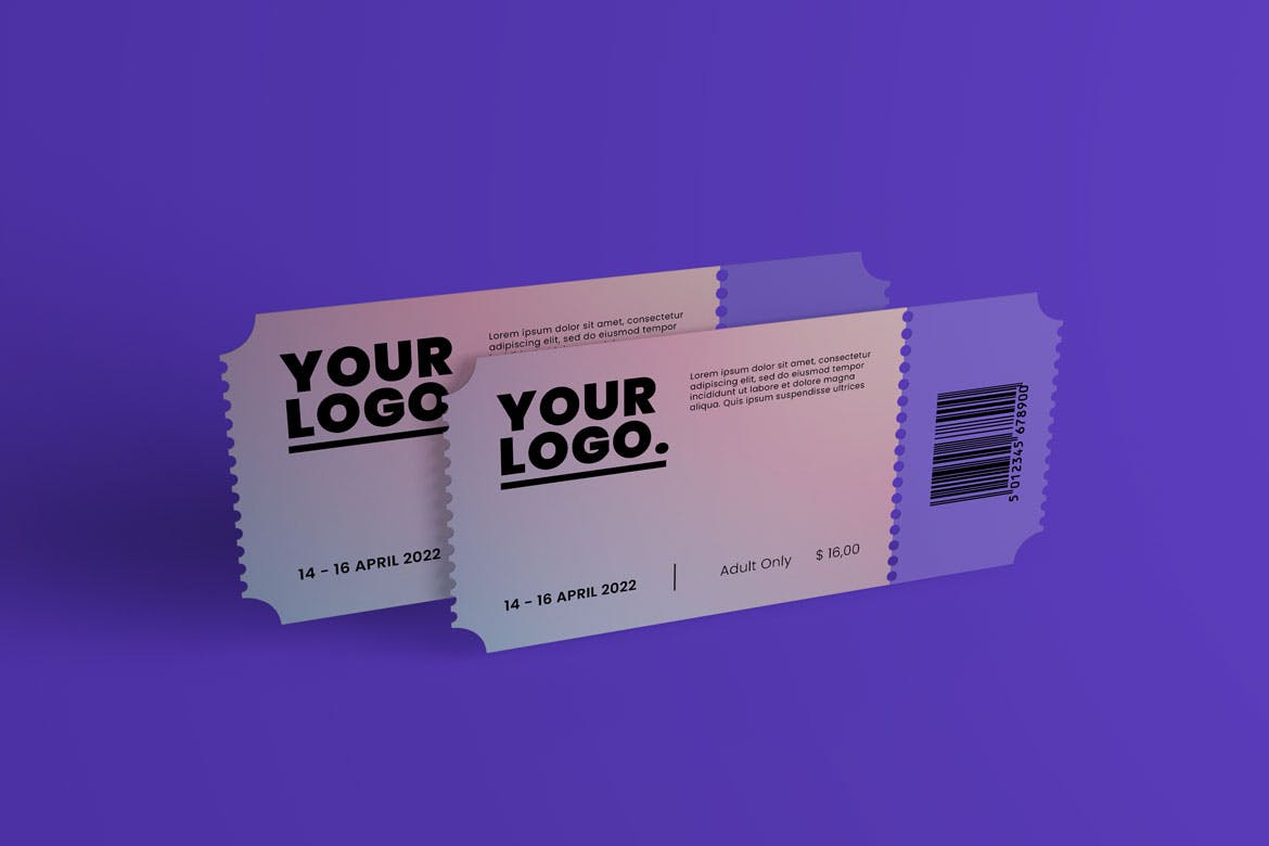 电影院票券设计PSD样机素材