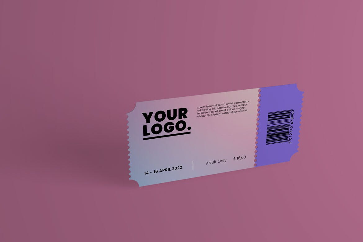 电影院票券设计PSD样机素材