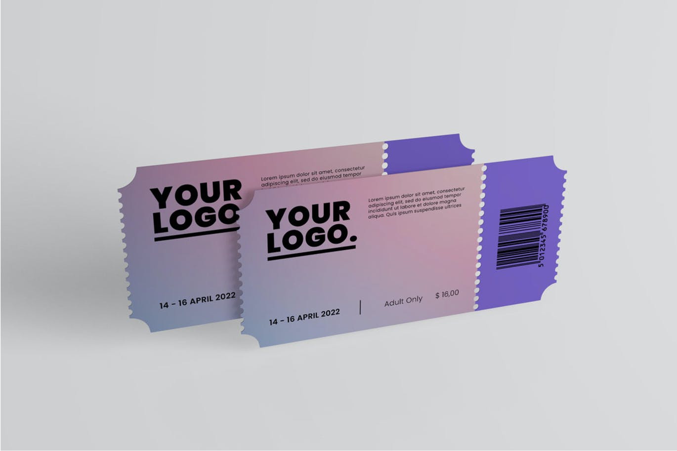 电影院票券设计PSD样机素材