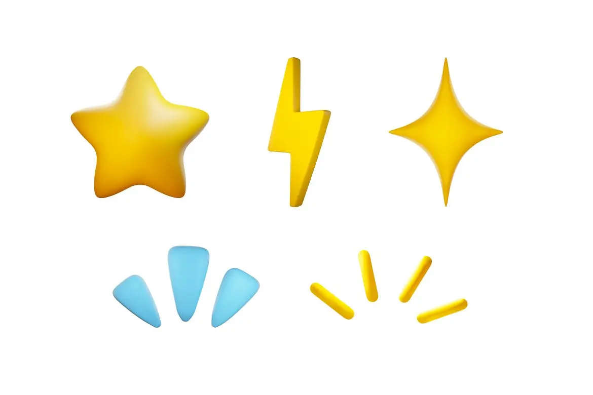 非常可爱的卡通3D手指图标