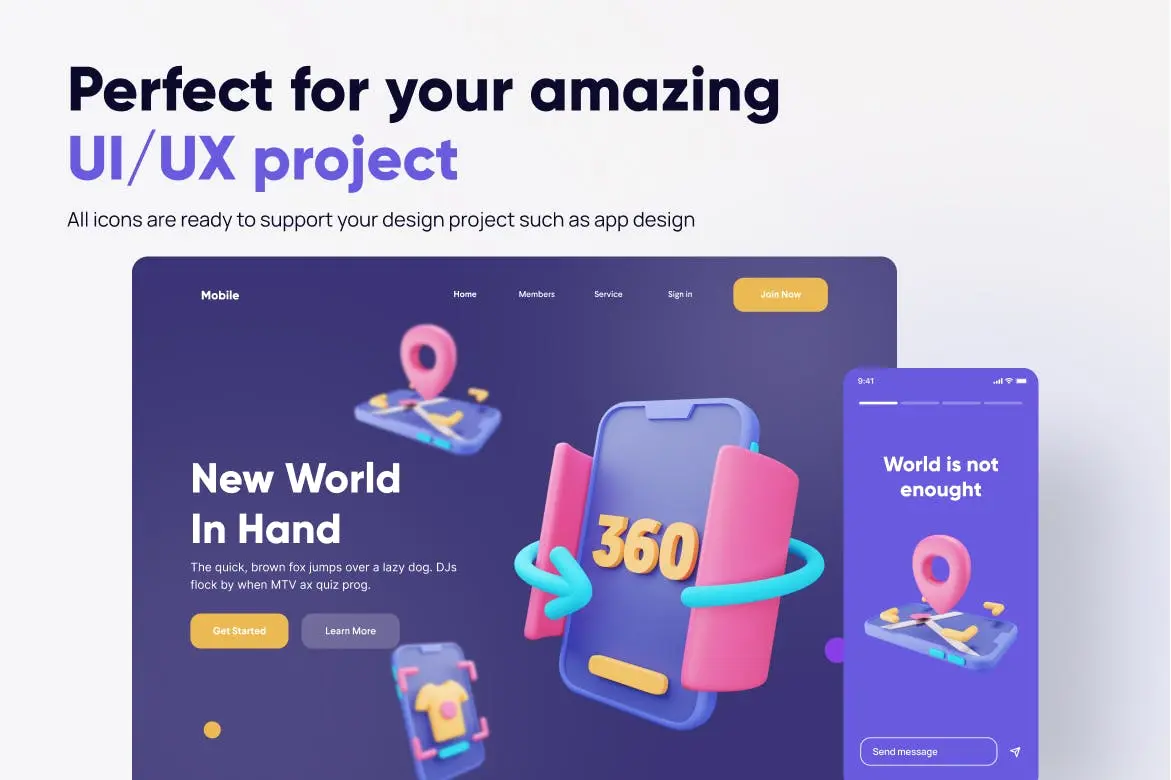 移动端位置标识信息3D图标