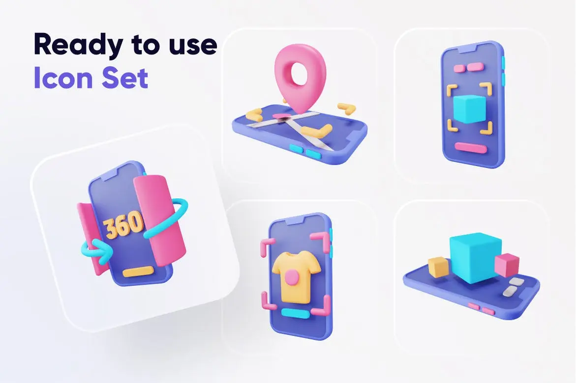 移动端位置标识信息3D图标