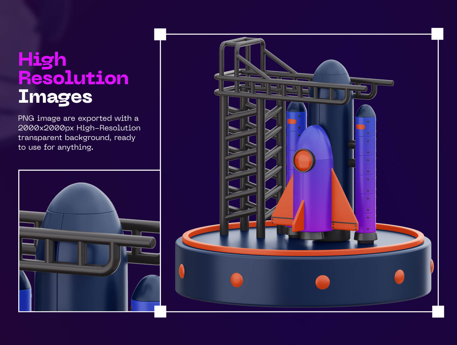 30个紫色太星宇航员主题3D图标素材
