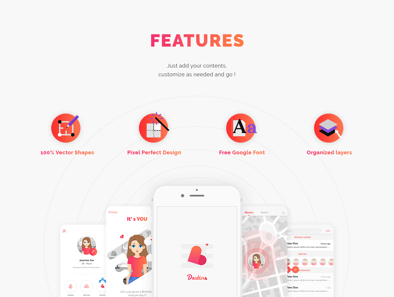 60个粉红暖心风格约会应用APP UI界面