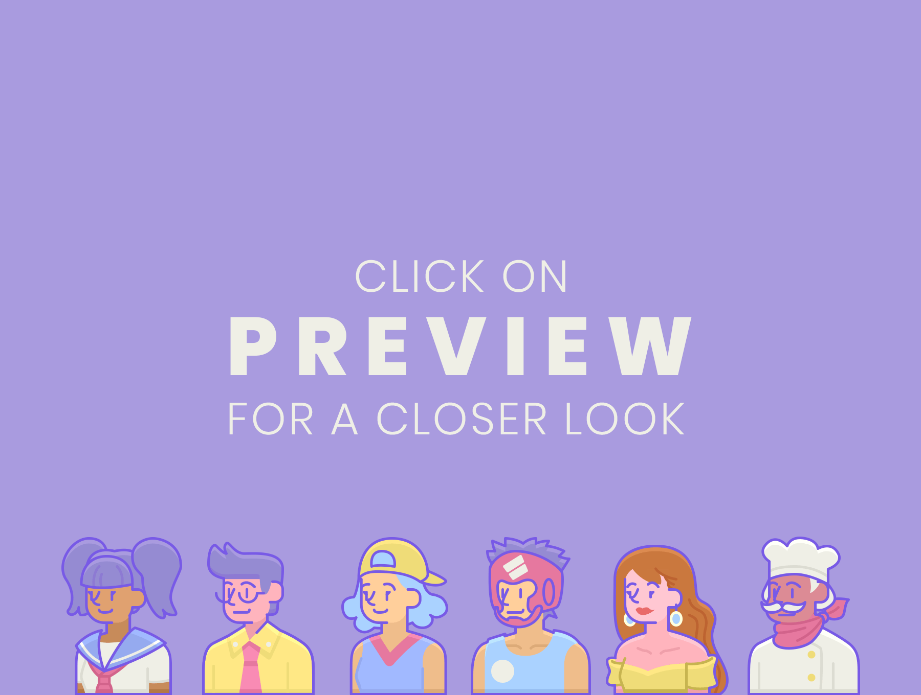 795个风格个性的男性女性头像插画素材