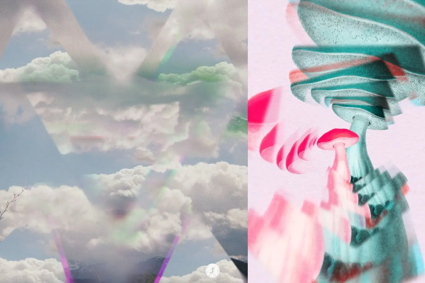 一套魔幻抽象万花筒照片效果PSD样式素材