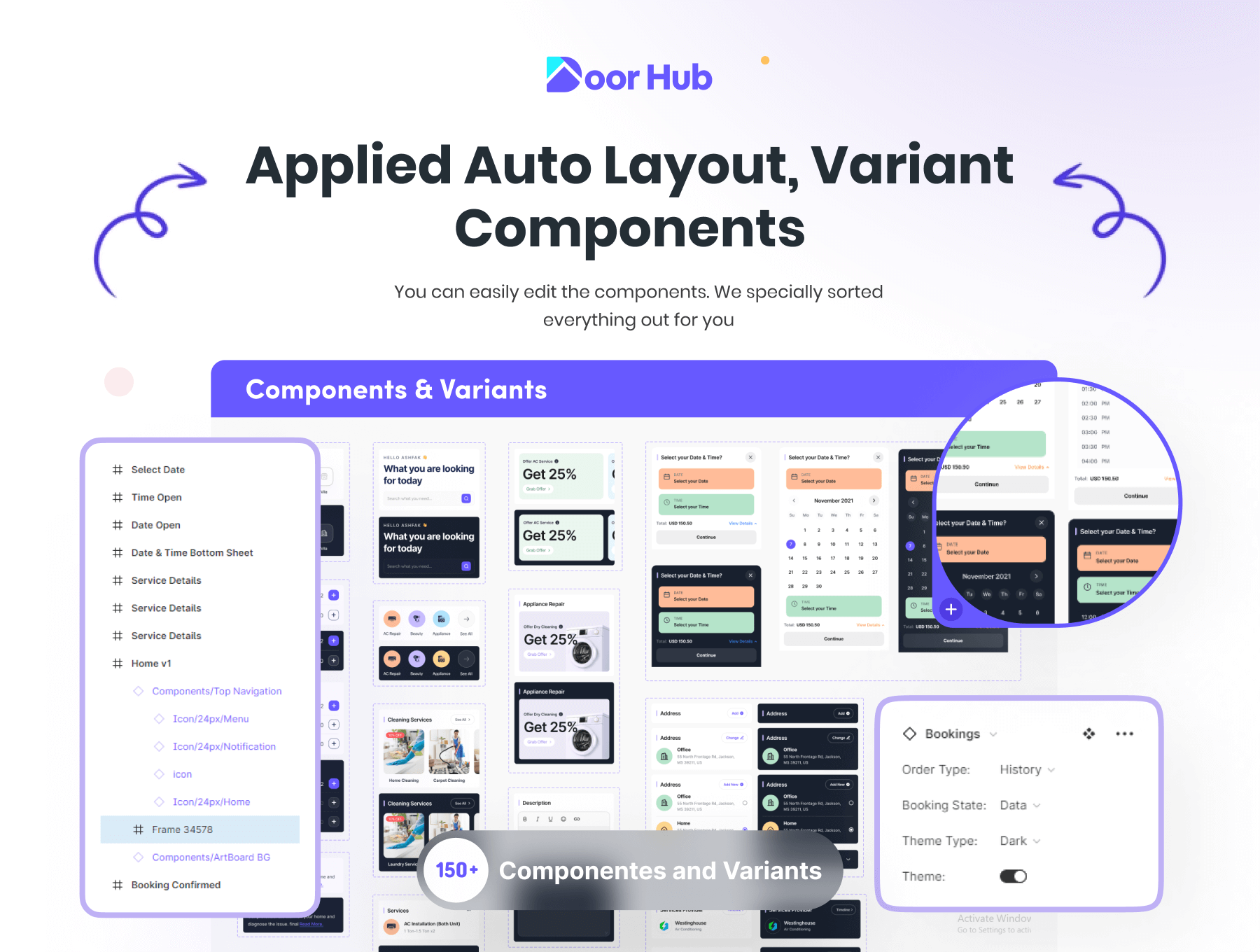 140个紫色家庭服务APP UI素材