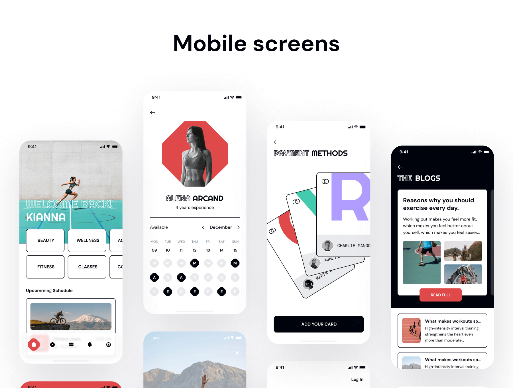 50多个超简洁预订教练移动APP和网站界面素材