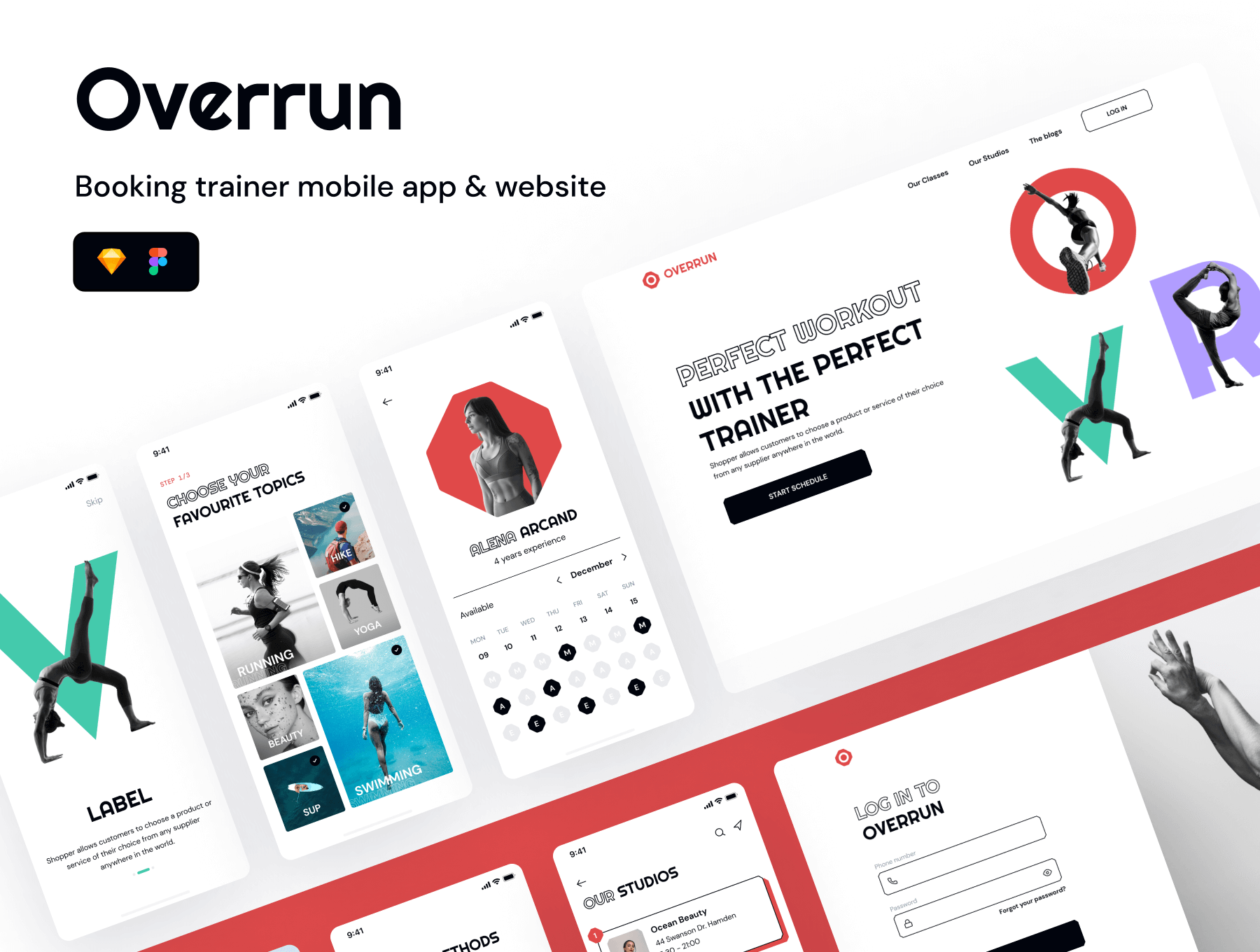 50多个超简洁预订教练移动APP和网站界面素材