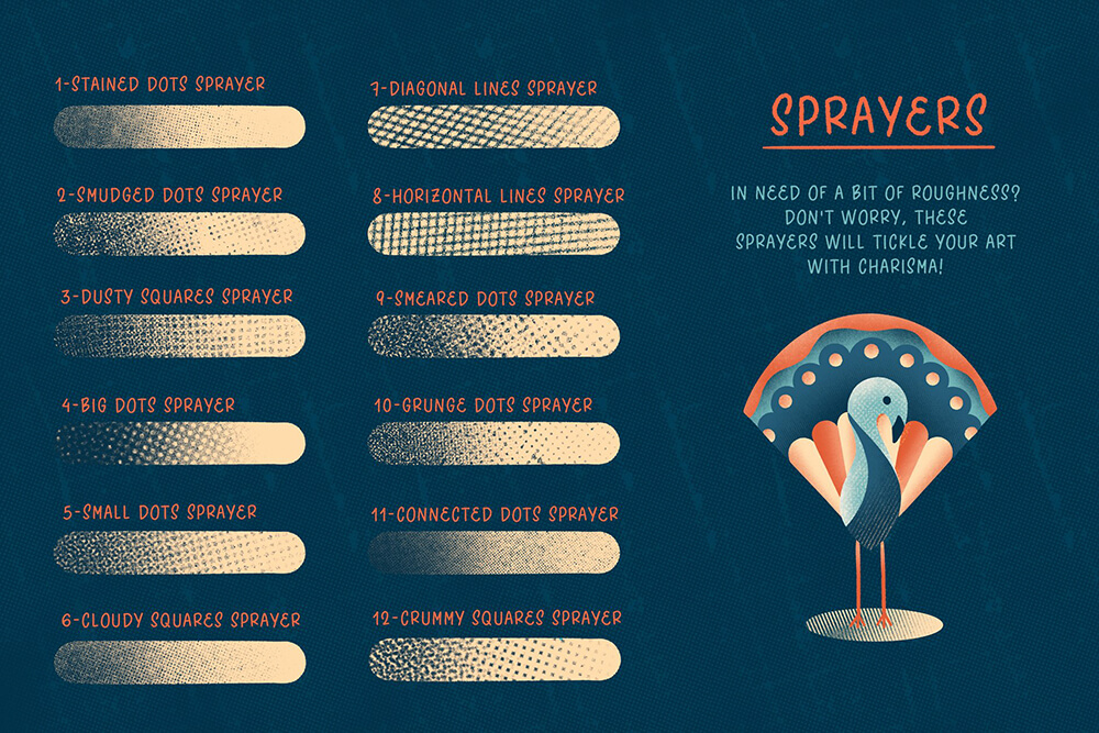 肮脏半色调Procreate笔刷素材包