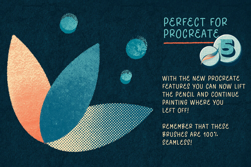 肮脏半色调Procreate笔刷素材包