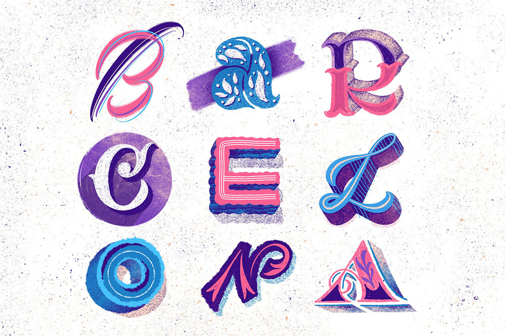 粗糙线条纹理Procreate笔刷集合