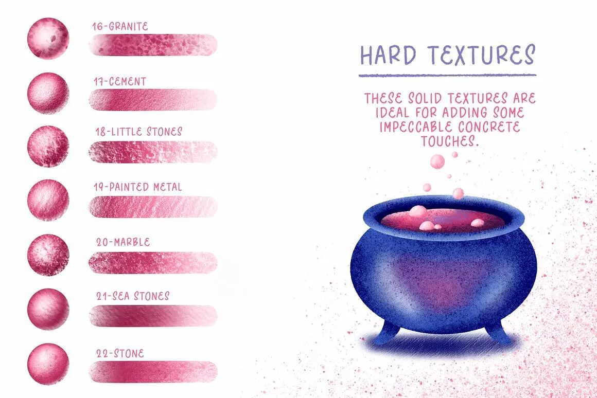 淡化阴影主题Procreate插画笔刷素材