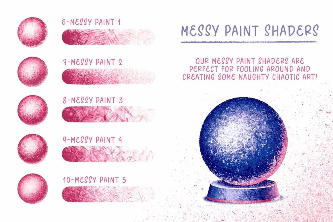 淡化阴影主题Procreate插画笔刷素材