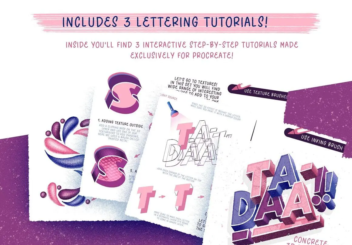 淡化阴影主题Procreate插画笔刷素材