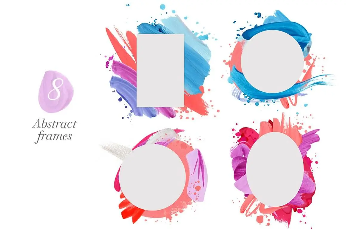 抽象手绘纹理背景形状PSD素材