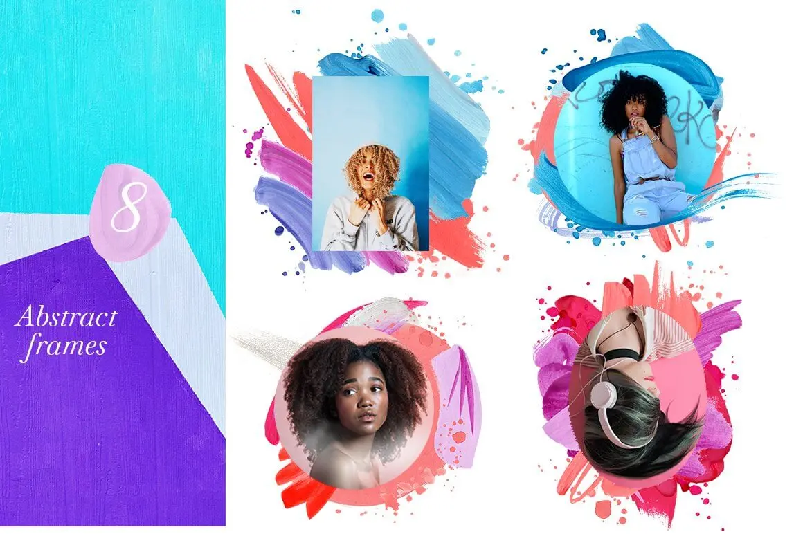 抽象手绘纹理背景形状PSD素材